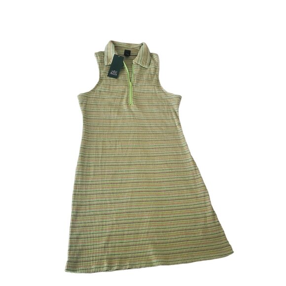 Wild Fable womens mini dress Green color size small striped stretch sleeveless - Picture 4 of 9